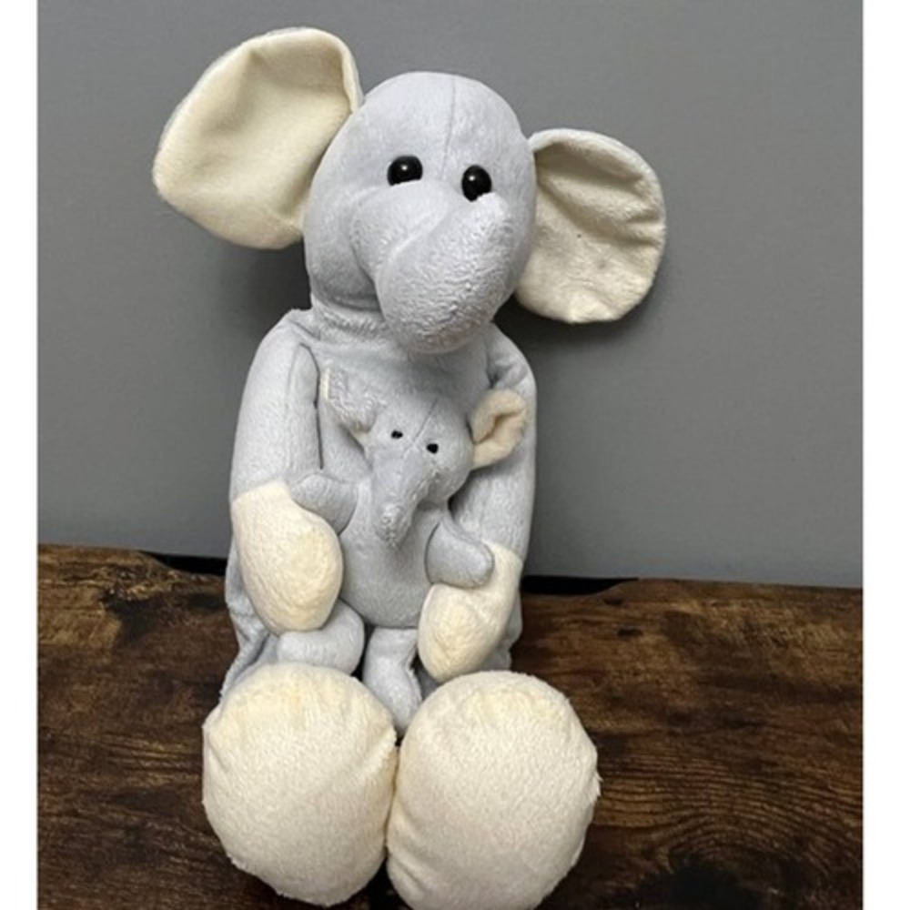 Tom's Toy Elephant Holding Baby Plush